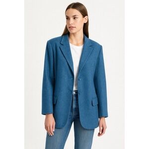 NEW! Pendleton 100% Virgin Wool Blazer Jacket Blue Women SZ 14